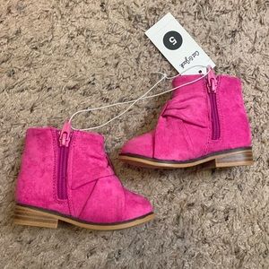 Fuchsia pink ankle boots